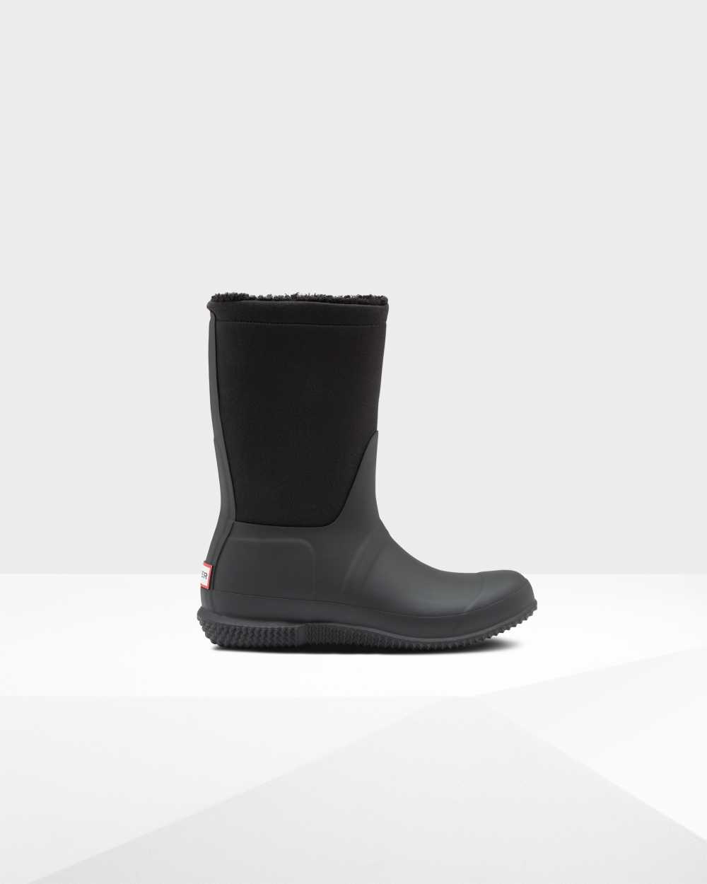 Botas Invierno Mujer - Hunter Original Insulated Roll Top Sherpa Negras - NXEBDM-648 - Negras